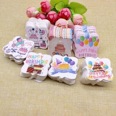 China Other 100 Pcs/Theme Unicorn Paper Gift Tag Package Happy Birthday For Next Gift Tags Baby Birthday Box Packaging Accessories for sale