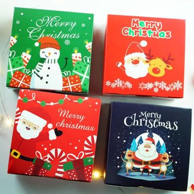 China Recyclable Merry Christmas Party Decoration Cookie Candy Sweet Paper Packaging Gift Box for sale