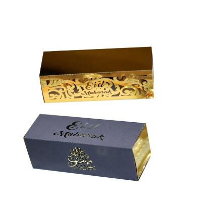 China Recyclable Hollow Eid Mubarak Candy Packaging Boxes Rectangle Chocolate Box For Party Decoration Supplies for sale