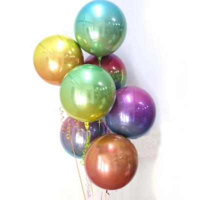 China Foil Balloon 22 Inch Gradient Balloon 4D Rainbow Foil Balloons For Home Decor New Year Wedding Party Globos for sale