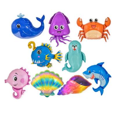 China Foil Balloon Cartoon Sea Animals Shark Whale Comics Foil Balloon Party Balloons for sale