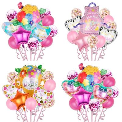 China Foil Balloon 11 Pcs/Set Spanish Mother's Day Foil Balloons Set For Happy Mothers Day Party Decoration Balloon Glbos for sale