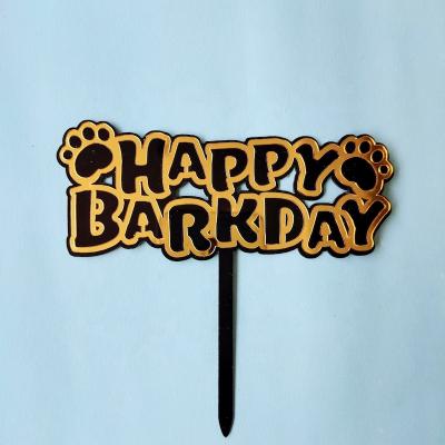 China Dog Theme Barkday B-Day Crown Bone Paw Dog Happy Birthday Party Glitter Acrylic Paw Hat Bone Crown Happy Birthday Dog Cake Topper For Pet Dog Dog Decoration for sale