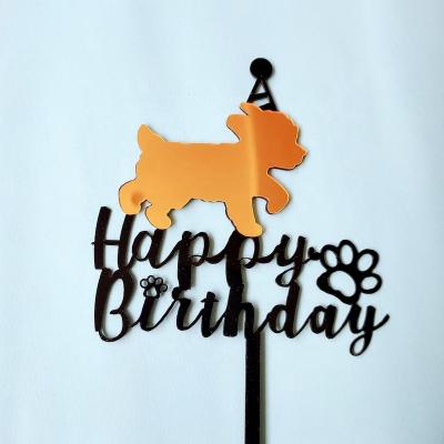 China Dog Theme Barkday B-Day Crown Bone Paw Dog Happy Birthday Party Glitter Acrylic Paw Hat Bone Crown Happy Birthday Dog Cake Topper For Pet Dog Dog Decoration for sale