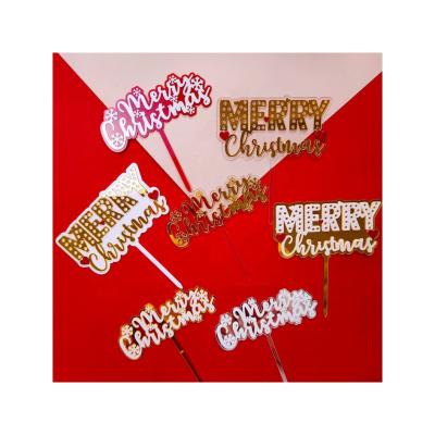 China Christmas Series Merry Christmas Series Snowflake Pattern Multi Baking Heart Cake Topper Acrylic Decoration Diy Layer Merry Christmas Series for sale