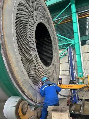 China Titanium Steel Trimetallic Explosive Weld Clad Tube Sheet For Heat Exchanger for sale