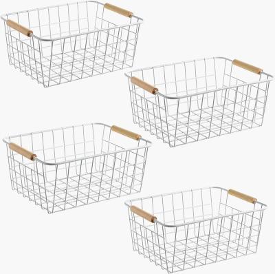 China Wire Stocked White Baskets With Basket Wooden Office Cabinet Bedroom Kitchen For Handles Storage Organizer Cabinets for sale