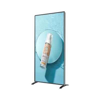 China Indoor Advertising Transparent LCD Show Indoor Standing Type Full View Display Digital Signage Used For Exhibition Poster Video Playback for sale