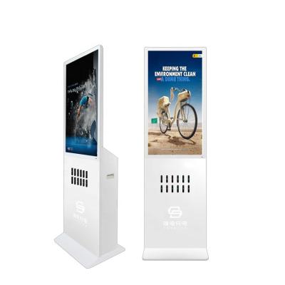 China Factory Wholesale Customized Transparent LCD Display Indoor Advertising Standing Vertical Mobile Phone Charging And Advertising Kiosk for sale