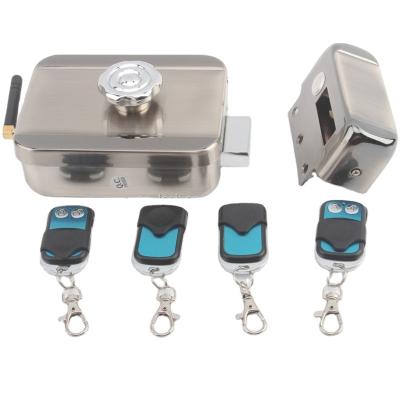 China Security Electronic Door Rim Door Lock Remote with 4 Remotes 130mm*100mm*44mm for sale