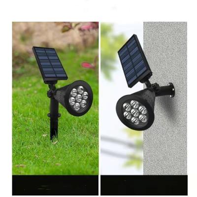 China Garden Both ground and wall plugging  7leds outdoor ip65 white warm light  RGB 7 color led solar landscape lamp  street garden lights for sale