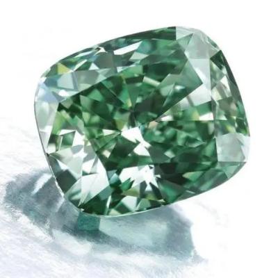 China Jewelry Decorations 1.05 Carat High Quality Diamond Lab D VVS Crushed Ice Cushion Ocean Geen Color Loose HPHT Diamond For Jewelry Making Lab Grown for sale