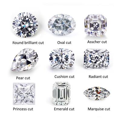 China Fire Color Play or Wholesale GRA Certificate Stones Emerald Moissanite VVS White Round Cut Synthetic Diamond Price Per Carat Loose Moissanite for sale