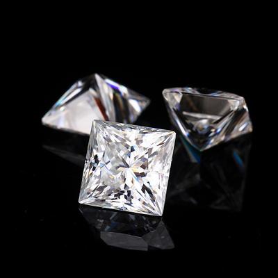 China Color Game Or Fire Gra Certificate Def Vvs 2-10mm Colorless White Color Fancy Square Moissanite Princess Cut Loose Moissanite 0.04-5.29ct for sale