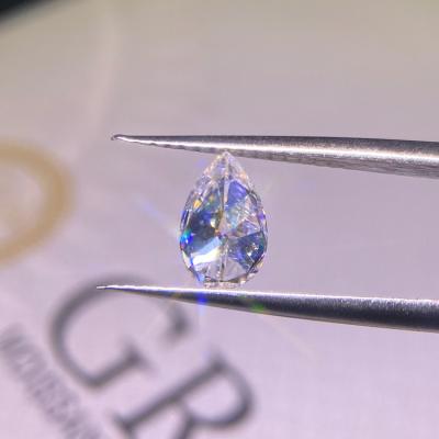 China Fire Moissanite Color Play or Diamond GRA Certificate VVS1 Pear Shape Loose White Synthetic Moissanite Price for sale