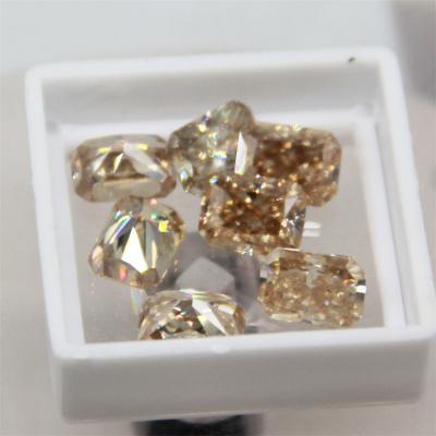 China Wholesale Price Color Play or Heater Fire Cut Champagne Synthetic Moissanite Diamond Custom Jewelry GRA Certificated Moissanite Stone Jewelry for sale