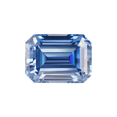 China Game Or Fire Blue Moissanites Wholesale Emerald Brilliant Cut Synthetic Diamond Color Moissanite For Jewelry for sale