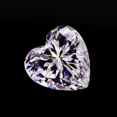 China Color Set Or Fire Heart Shape Zircon White Color Synthetic Diamond Machine Cut For Wholesale CZ Stone for sale