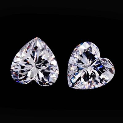 China Factory Wholesale Price White Heart Shaped Artificial Stone Zirconia Color Set Or Bare Stone Fire For Jewelry Making for sale