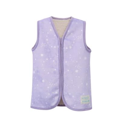 China Outer Wear New Product Purple Scatter Print Winter Cotton Vest Kids Vest for sale