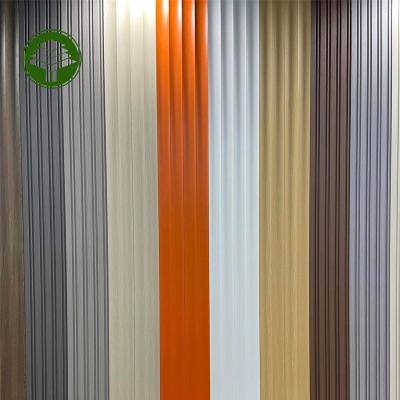 China Modern wood color and marble color wpc wall panel cladding wpc fluted wall panel for sale