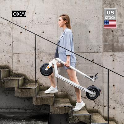 China 1' Quick Fold Double Brake LCD Display OKAI Long Range 1s Folding Two Wheel Scooter USA Warehouse Standing Scooter Adult Electric Electric for sale