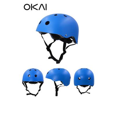 China High Quality ABS OKAI Adjustable Sports Riding Kids Helmet For Scooter Skate Bike for sale