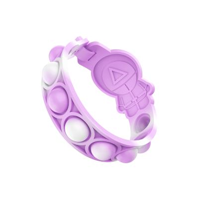 China 2021 hot popular new silicone Amazon bracelet finger push noise fidgety person toy wristband for sale