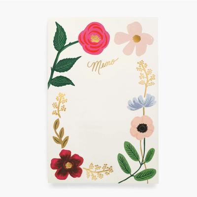 China Tear Off White Paper Custom Floral Print Die Cut Tear Off Note Notes Pad Sticky Notepad Planner for sale