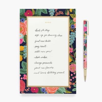 China Tear Off Die Cut Floral Custom White Paper Tear Off Sticky Note Pad Pocket Note Pad for sale