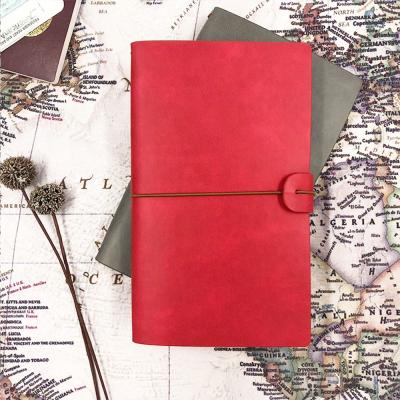 China Amazon Hot Selling Vintage Paper Travel Journal Vintage Paper Book Travel Diary Leather Refillable Notebook For Gift for sale