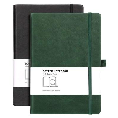 China Custom A5 Planner Logo A5 Hardcover PU Leather Book Office Diary Dotted Paper Enrollment Notebook for sale