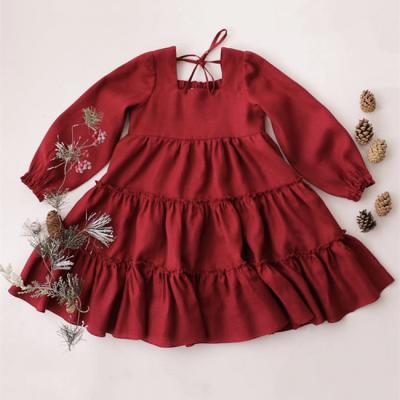 China Cotton Baby Dress Boutique Winter Canvas Dress Designs Pleated Dress For Babies for sale