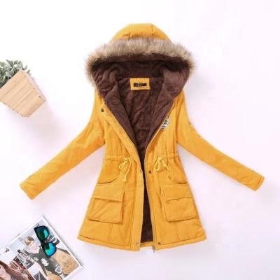 China New Plus Size 5Xl Plus Thick Parka REAL FUR Outwear Casual Long Snow Cooler Jacket For Women Winter Yellow for sale