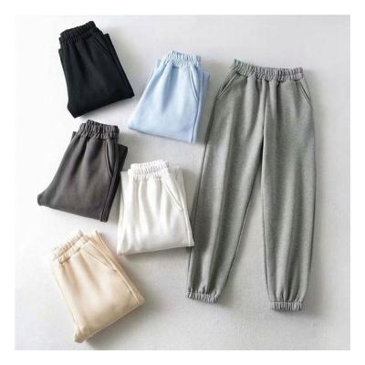 China Breathable Women Customized Logo Cotton Oversize Sport Plush Elastic Waistband Sports Tracksuit Jogger for sale