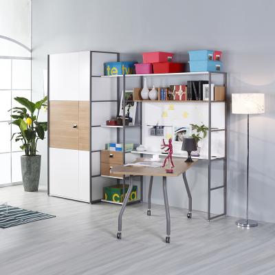 China Storage bedroom wardrobe steel and wood frame cabinet office computer desk filing cabinet student desk for sale