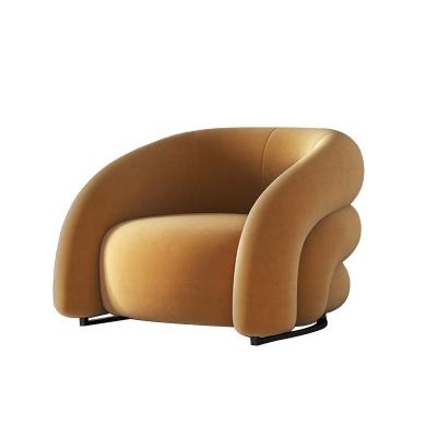 China Adjustable (other) new french single sofa chair velvet fabric hotel lobby armchairs designer creative modern lounge chair for living room for sale