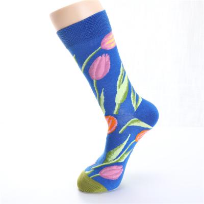 China New Design QUICK DRY Plus Size Graffiti Hit Color Printed Cotton Mens Happy Socks for sale