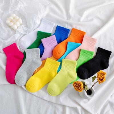 China Wholesale Cheap Fluorescent Thin Cotton Summer Spring Women Breathable Boat Socks Solid Color QUICK DRY for sale