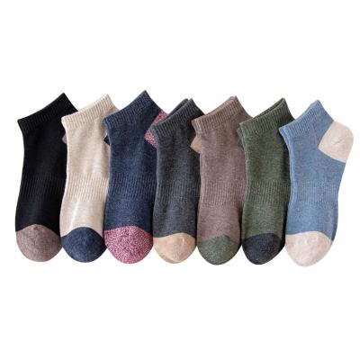 China Wholesale 2021 spring summer QUICK DRY fashion hit color men's sweat-absorbent boat socks for sale