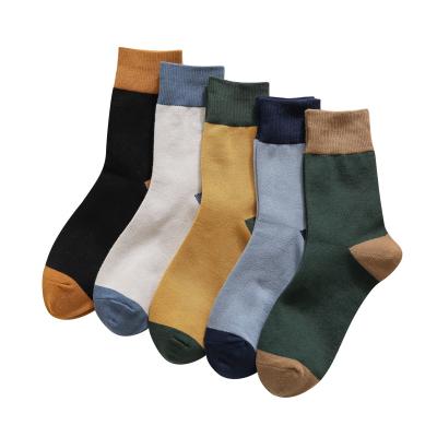 China Autumn Fashionable Winter QUICK DRY Color Cotton Warm Mens Knitted Japanese Crew Socks for sale