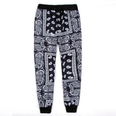 China Breathale Mens Drawstring Paisley Print Jogger Brown Black Blue Red Sports Tracksuit for sale