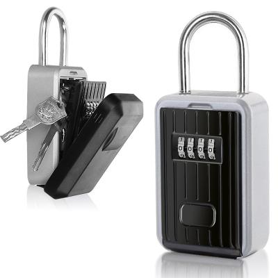 China Aluminum Alloy Combination Key Lock Box Padlock Style 4 Digital Password Safe Key Lock Outdoor Box for sale