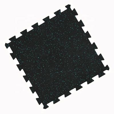 China Gym Breathable Anti Slip Interlocking Puzzle Rubber Tiles Blue Rubber Floor Matting for sale