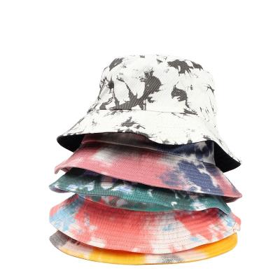 China Men's and women's rainbow color bucket hat JAKIJAYI character JAKIJAYI flat tie Sun hat cotton Sun Fisher double-sided outdoor wearing fashion for sale