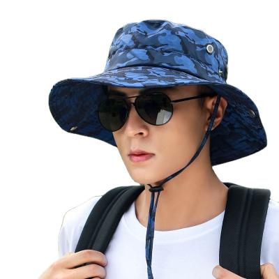 China Wide Bucket Hat Character JAKIJAYI Sun Protection Brim Packable Boonie Waterproof Breathable Hat For Fishing Fisherman Hat Plain Male Men's for sale