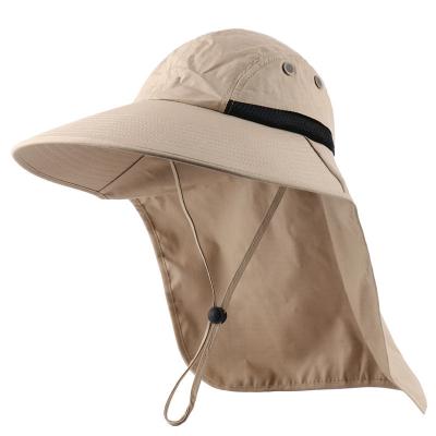 China UPF 50+ UV Protection Fishing Hiking Sun Hats Custom Bucket Hat With String Bucket Hat With Neck Shade Fin for sale