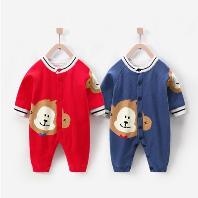 China Custom 100% Organic Cotton Baby Clothes Cute Monkey Print Baby Clothes Romper for sale