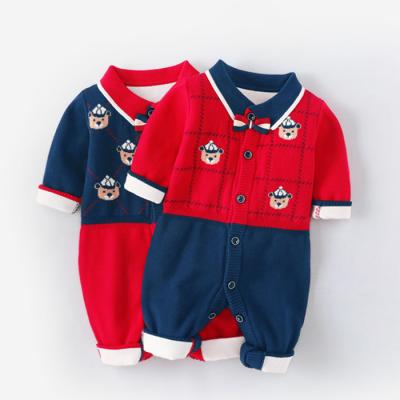 China Factory direct sale British style 100% cotton baby crawling clothes 2 colors rompers and jumpsuit rompers for baby for sale