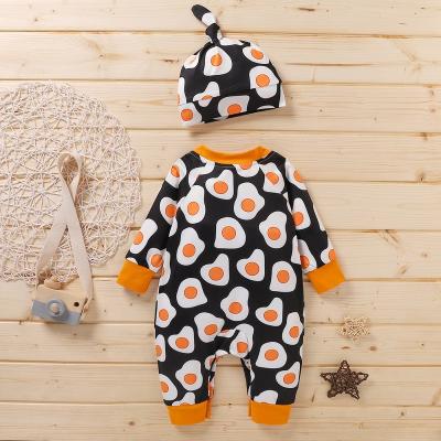 China 100% Cotton Spring Baby Clothing All-match Turtle Neck Jumpsuit Round Neck Cotton Baby Plain Infant Rompers for sale